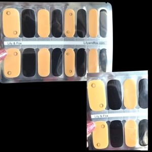 2 For $12 Black and Gold Nail Wraps